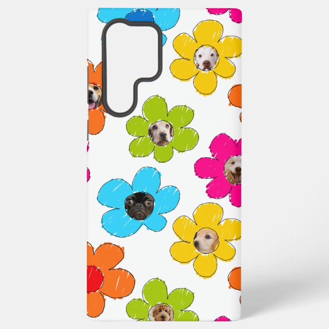 Cute colourful flower Dog Mum Fun Photo Collage  Samsung Galaxy S22 Ultra Case (Back)
