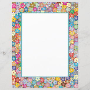 Cute Colourful Flower Frame Scrapbook Craft Paper