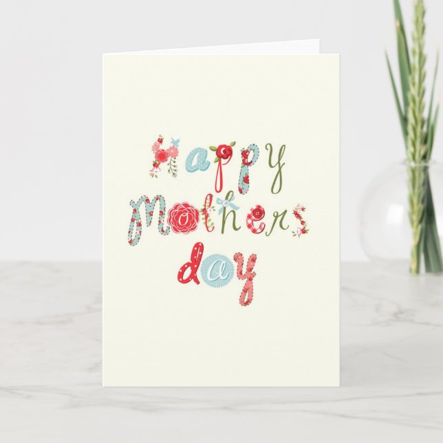Cute Colourful Flower Letter-Happy Mothers Day Card (Front)