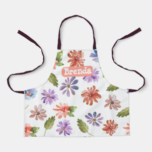 Cute Colourful Flowers All-Over Print Apron