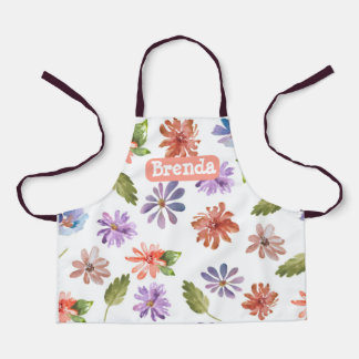 Cute Colourful Flowers All-Over Print Apron