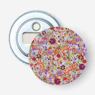 Cute colourful flowers collage design bottle opener
