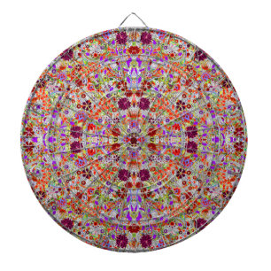 Cute colourful flowers collage design dartboard