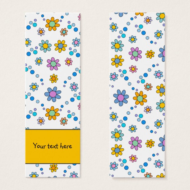 Cute colourful flowers design Bookmark (Front & Back)