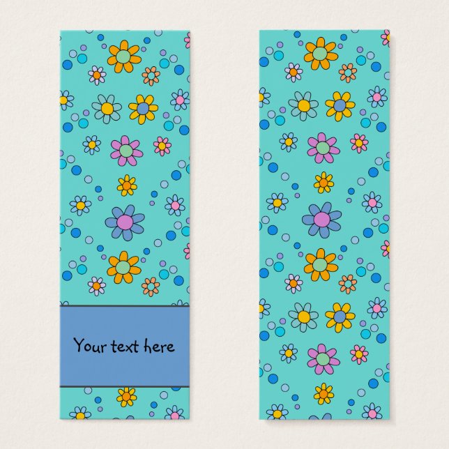 Cute colourful flowers design Bookmark (Front & Back)