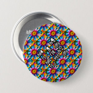 Cute Colourful Flowers Pattern 7.5 Cm Round Badge