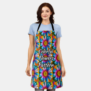 Cute Colourful Flowers Pattern Apron