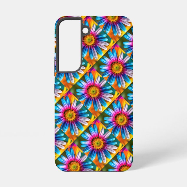 Cute Colourful Flowers Pattern Samsung Galaxy S22 Case (Back)
