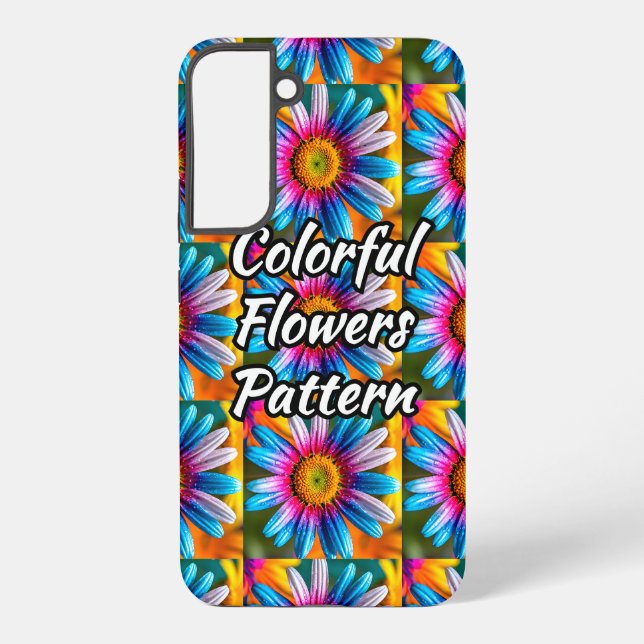 Cute Colourful Flowers Pattern Samsung Galaxy S22+ Case (Back)