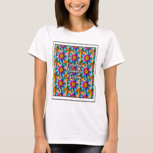 Cute Colourful Flowers Pattern T-Shirt