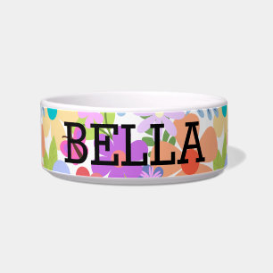 Cute Colourful Flowers Personalised Bowl