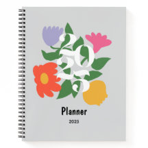 Cute Colourful Flowers Personalised Planner 