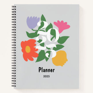 Cute Colourful Flowers Personalised Planner  Notebook