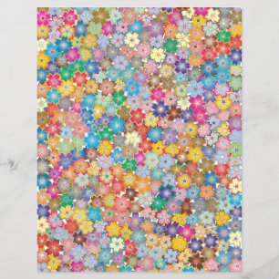 Cute Colourful Flowers Scrapbooking Craft Paper