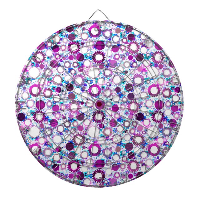 Cute colourful flowers suns patterns dartboard (Front)
