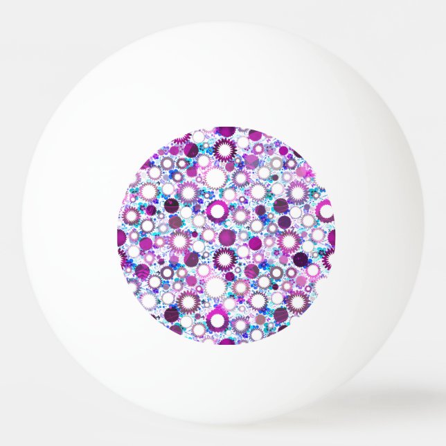 Cute colourful flowers suns patterns ping pong ball (Front)