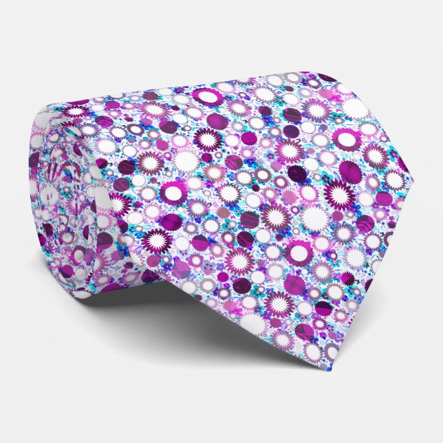 Cute colourful flowers suns patterns tie (Rolled)