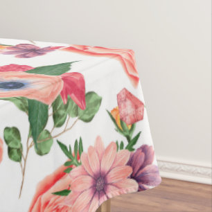 Cute Colourful Flowers Tablecloth