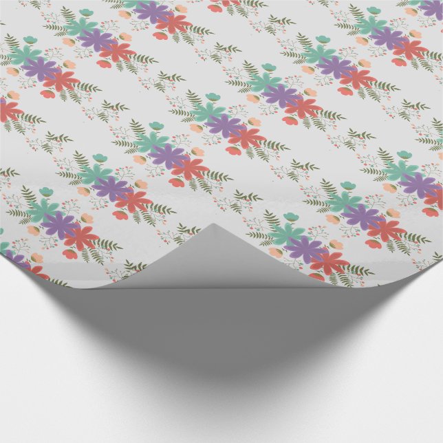 Cute Colourful Flowers Wrapping Paper (Corner)