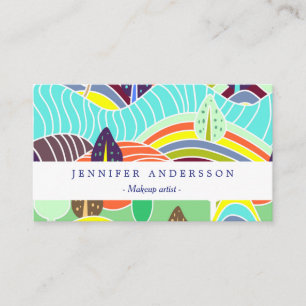 Cute colourful forest patterns business card