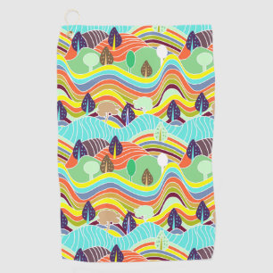 Cute colourful forest patterns car magnet golf towel