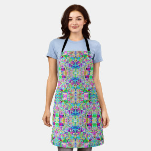 Cute colourful fragments design apron