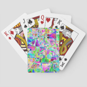 Cute colourful fragments design playing cards