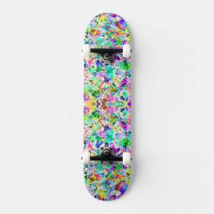 Cute colourful fragments design skateboard