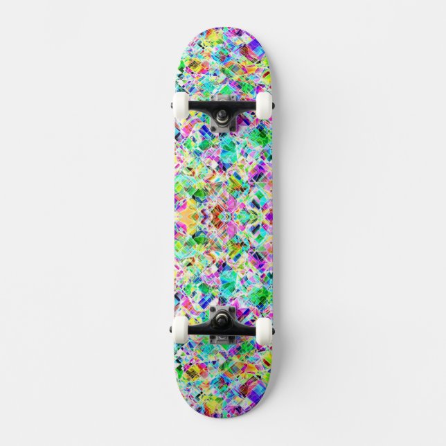 Cute colourful fragments design skateboard (Front)