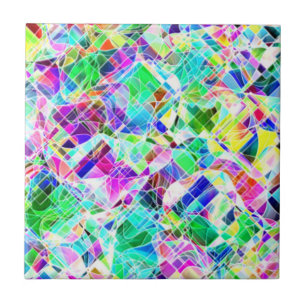 Cute colourful fragments design tile