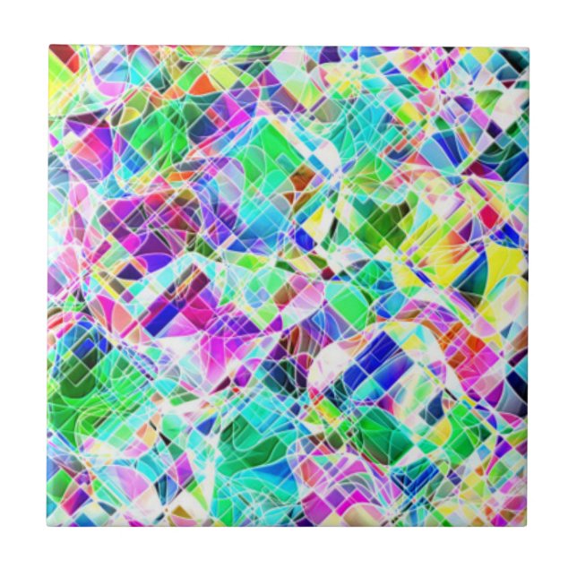 Cute colourful fragments design tile (Front)