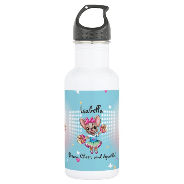 Cute Colourful Frenchie Pawsitive School Spirit 532 Ml Water Bottle (Front)