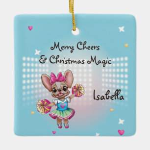 Cute Colourful Frenchie Pawsitive School Spirit Ceramic Ornament