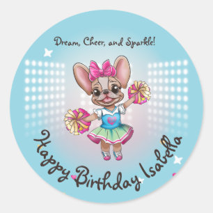 Cute Colourful Frenchie Pawsitive School Spirit Classic Round Sticker