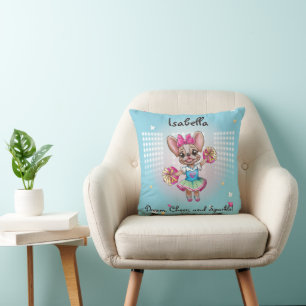 Cute Colourful Frenchie Pawsitive School Spirit Cushion