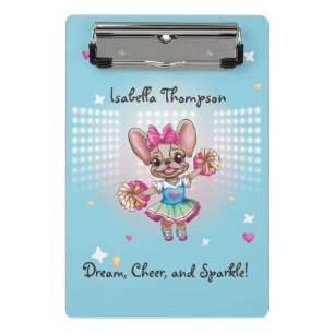 Cute Colourful Frenchie Pawsitive School Spirit Mini Clipboard