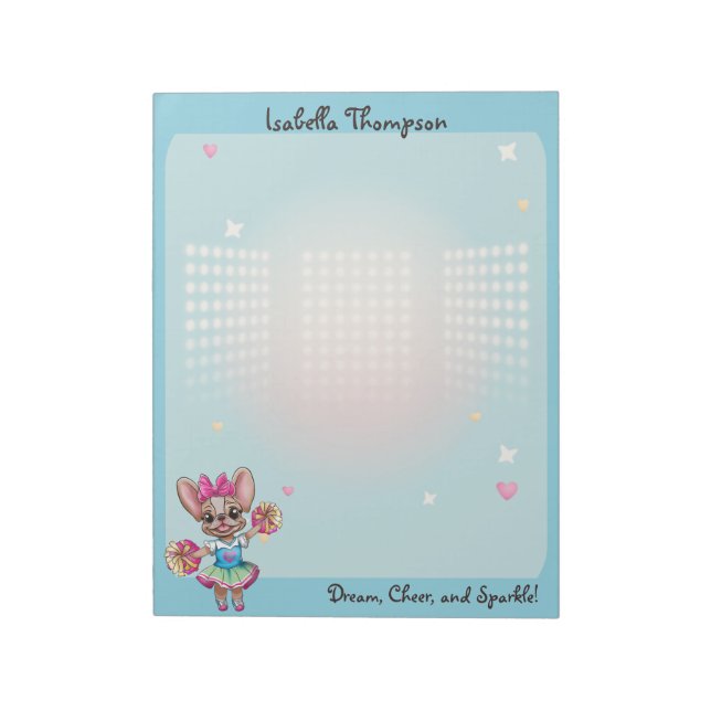 Cute Colourful Frenchie Pawsitive School Spirit Notepad (Rotated)