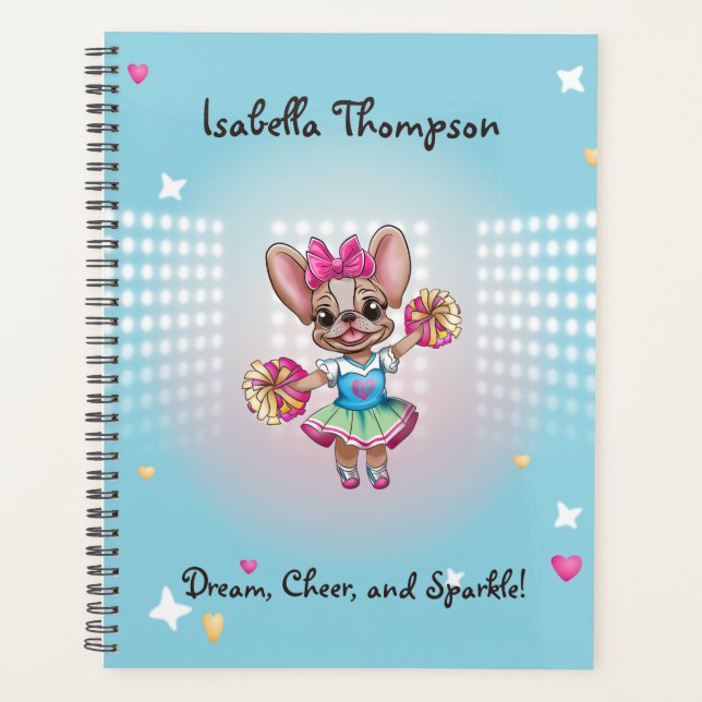 Cute Colourful Frenchie Pawsitive School Spirit Planner (Front)