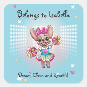 Cute Colourful Frenchie Pawsitive School Spirit Square Sticker