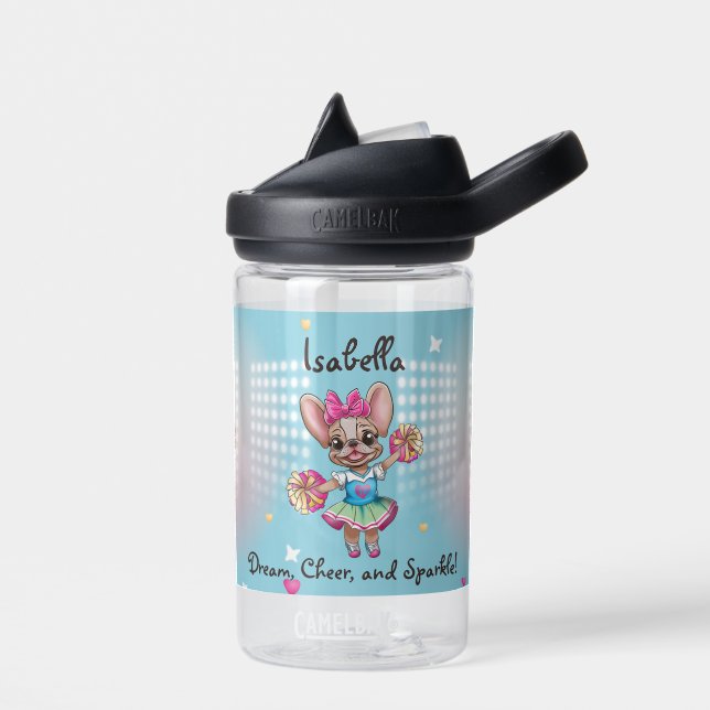 Cute Colourful Frenchie Pawsitive School Spirit Water Bottle (Left)