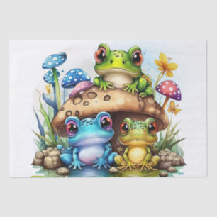 Cute Colourful Frogs Tissue Paper