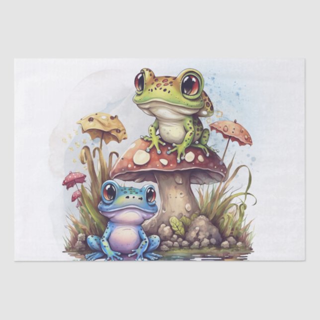 Cute Colourful Frogs Tissue Paper (Front)