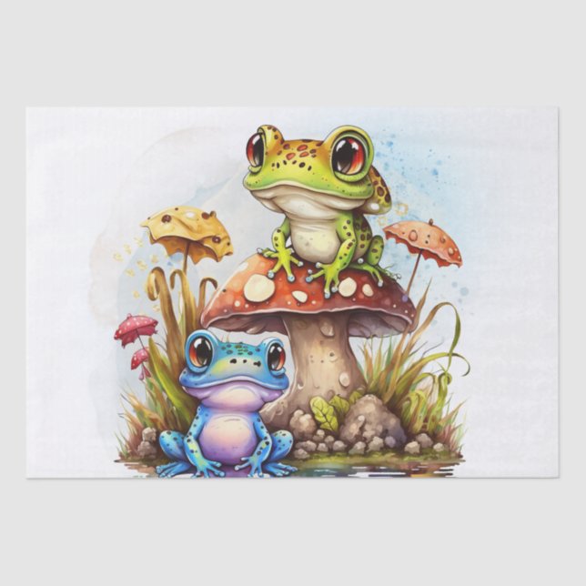 Cute Colourful Frogs Tissue Paper (Front)