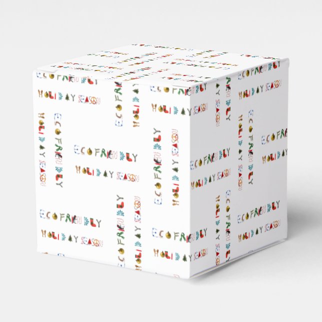 Cute Colourful Fun Eco Friendly Holiday Season Favour Box (Front Side)