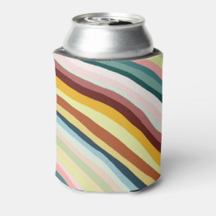 Cute Colourful Fun Rainbows Stripes Can Cooler