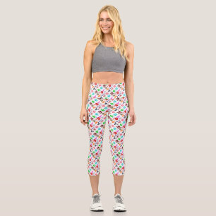 Cute colourful funny monsters patterns High-Top sn Capri Leggings