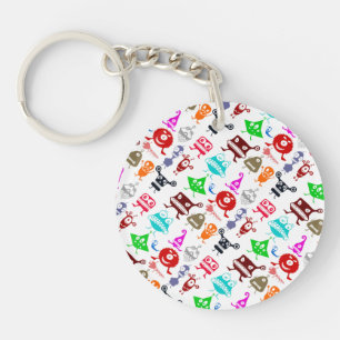 Cute colourful funny monsters patterns key ring