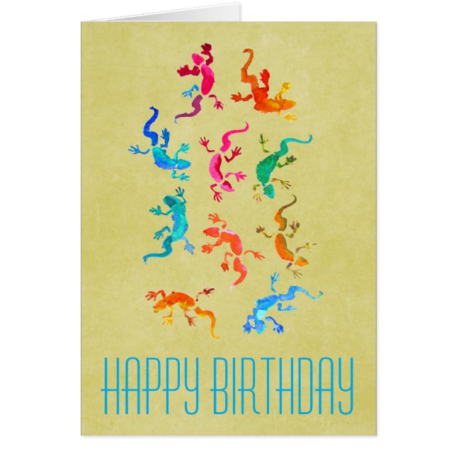 Cute colourful gecko lizard illustration (Front)