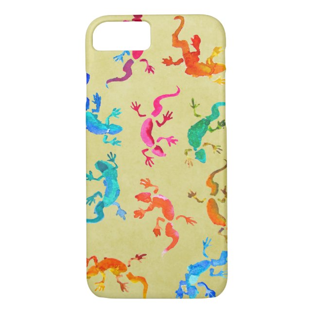 Cute colourful gecko lizard illustration Case-Mate iPhone case (Back)