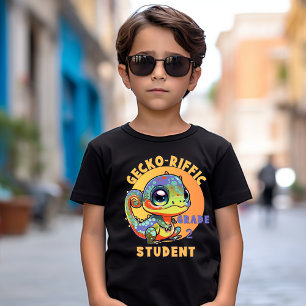 Cute Colourful Gecko School Year Name Gecko-riffic T-Shirt